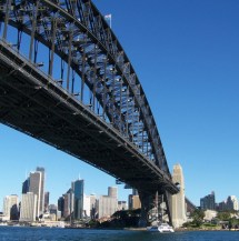 Sydney CBD from beneath Harbour Bridge 5-23-07