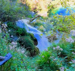 Plitvice Lakes-a small waterfall